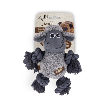 All for Paws Lambswool Cuddle Body Rope Grey Plush Dog Toy
