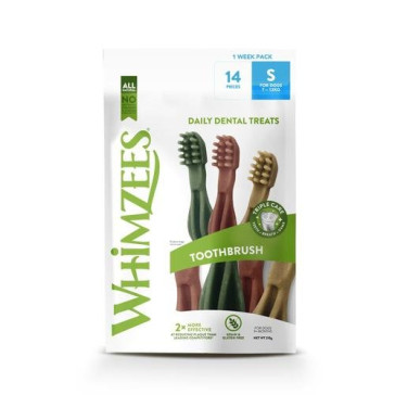 Whimzees Toothbrush Weekly Value Bag Small Dental Dog Treats - Pack 14