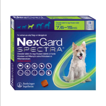 Nexgard Spectra Medium Dog Chewable Tick & Flea Tablet - 7.6 - 15 kg