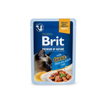 Brit Premium Tuna Fillets in Gravy Adult Cat Wet Food Pouches-85g