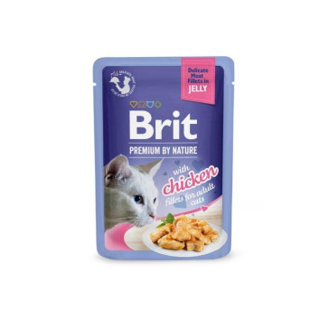 Britt Premium Chicken Fillets in Jelly Adult Cat Wet Food Pouches-85g