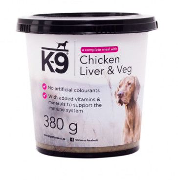 K-9 Chicken Liver & Veg Dog Food Tubs-pack12