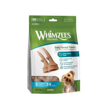 Whimzees Antler Value Bag Medium Dog Dental Treats - Pack 12