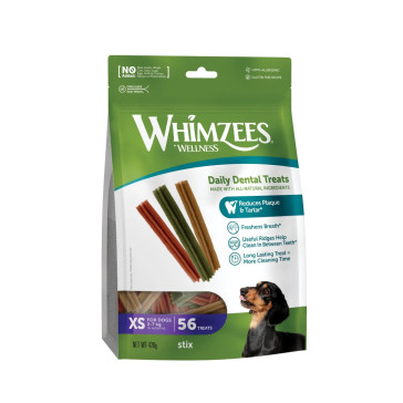 Whimzees Stix Value Bag X-Small Dog Dental Treats - Pack 56