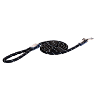 Rogz Rope Long Moxon Dog Rope Lead Reflective-Black