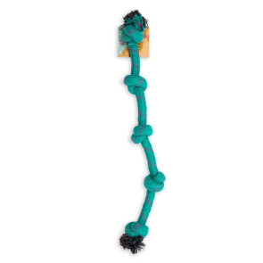 Dog's Life 5 Knots Rope Tug Dog Toy Green 75cm