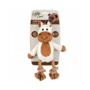 All for Paws  Dog Toy Lambswool Cuddle Knotted Rope White Plush Dog Toy