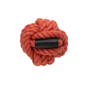 Urbanpaws Rope and Leather Ball Dog Toy - Coral