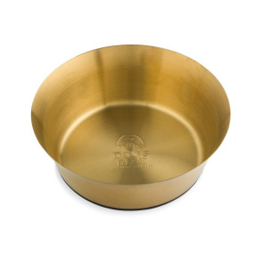 Dog's Life Stainless Steel Gold Dog Bowl Black