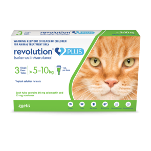 Revolution Plus Cat Tick, Flea and Worm Spot-On Treatment - 5kg-10kg