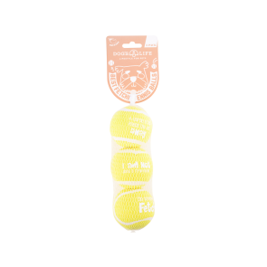Dog's Life Medium Yellow Tennis Balls - Pack of 3